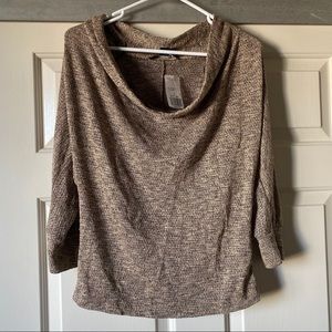 Taupe loose knit top